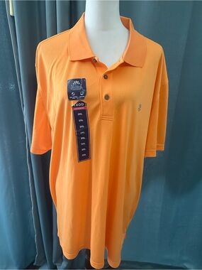 IZOD Performance Cool FX Polo Shirt Men's 3XL Orange UPF 20 Wicking NWT